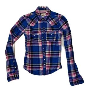 Hollister plaid with lining cotton shirt